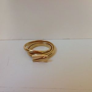 Vintage Gold Metal Belt Mesh  Bar Buckle Skinny